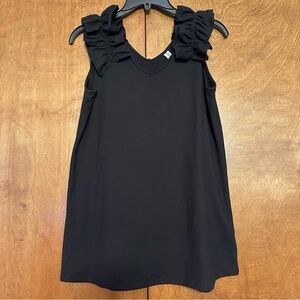 Zenana Black Ruffled Tank Top Blouse
